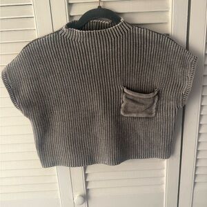 Zenana Outfitters Ribbed Knit Sweater in Brown